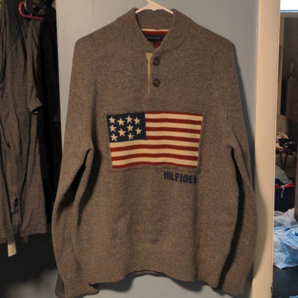 Vintage American Flag Sweater by Tommy Hilfiger